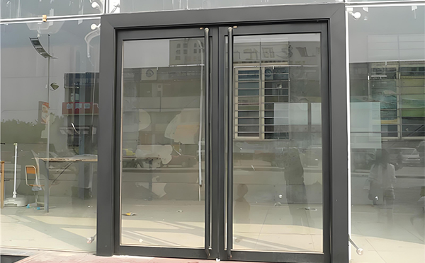 墨玉玻璃地弹门