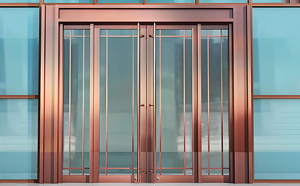 墨玉玻璃地弹门